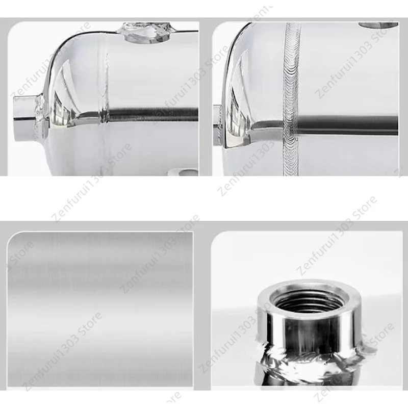 2 Gallon Stainless Steel Air Compressor Gas Tank Pressure Tank Vacuum Buffer G1/4 0.8L