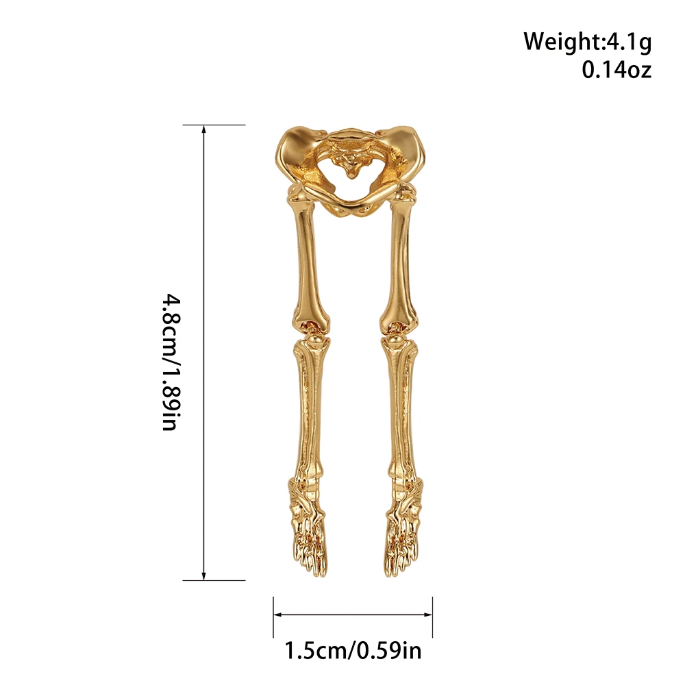 Catuni Bone-Shaped Brooch  Elegant Metal Button Style Insert  Unique Creative Badge Medical Researcher's Accessory Gift