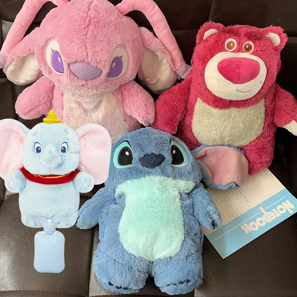 Disney Stitch Angel Plush Hand Warm Bottle Hot Water Bottles Portable Warm Hand Bag Hand Warmer For Girlfriend Holiday Gift