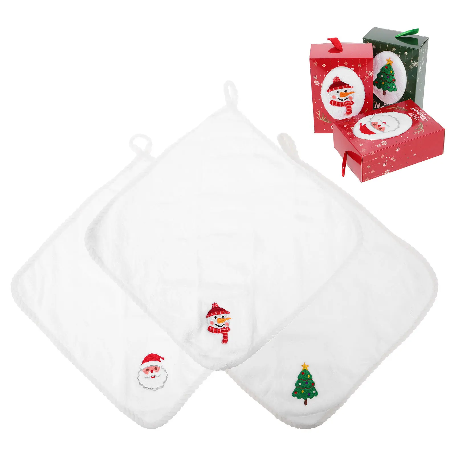 3 قطعة مناشف اليد لعيد الميلاد للمطبخ والحمام مجموعة المناشف المزخرفة، مناشف صغيرة لطيفة، ديكور منزلي احتفالي، منشفة مزخرفة #2