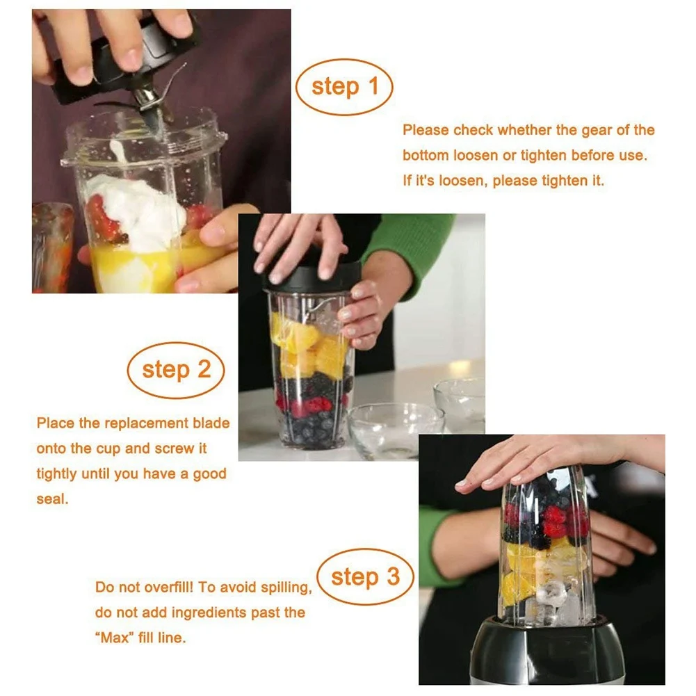 غطاء وكوب 32 أونصة وشفرة 7 زعانف متوافقة مع قطع غيار ملحقات خلاط Ninja Auto IQ 1000W BL482 # ABGP