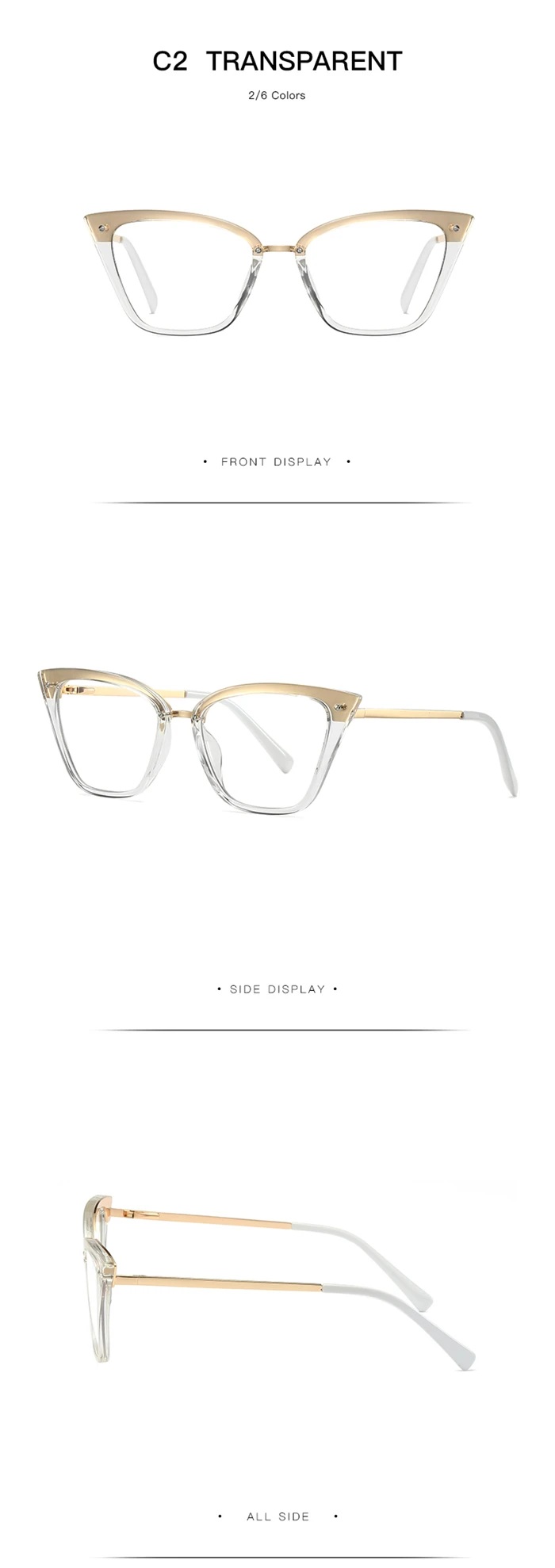 Frühlingsscharnier, blaues Licht blockierende Katzenaugen-Kurzsichtbrille für Frauen, TR90, Leopardenrahmen, Myopie, Lunettes, 0–0,5–0,75 bis –6,0 – Detail 11