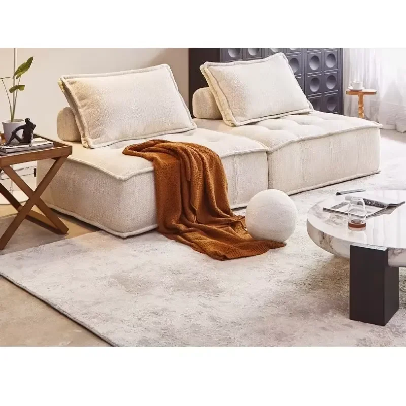 Modular Design Cotton Linen Bean Bag Sofa Set Removable Cover Soft Comfort Compression Apartment Vacuum-Packed Modern