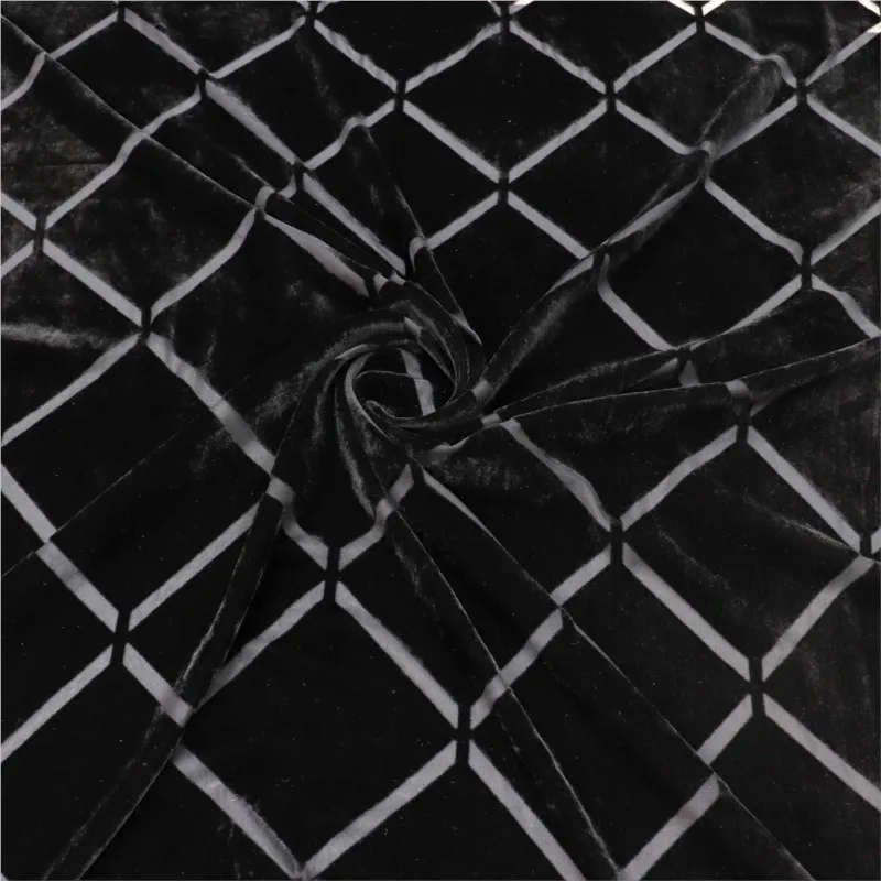 

Тканое бархатное парчовое вискозное одноцветное спальное платье Cheongsam из ткани с роликовым цветком и изгорелой ткани