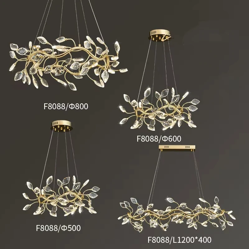 Modern Luxury Crystal Chandelier Led Fashion Art Living Room Restaurant Bedroom Villa Hotel Duplex Building Pendent Lamp