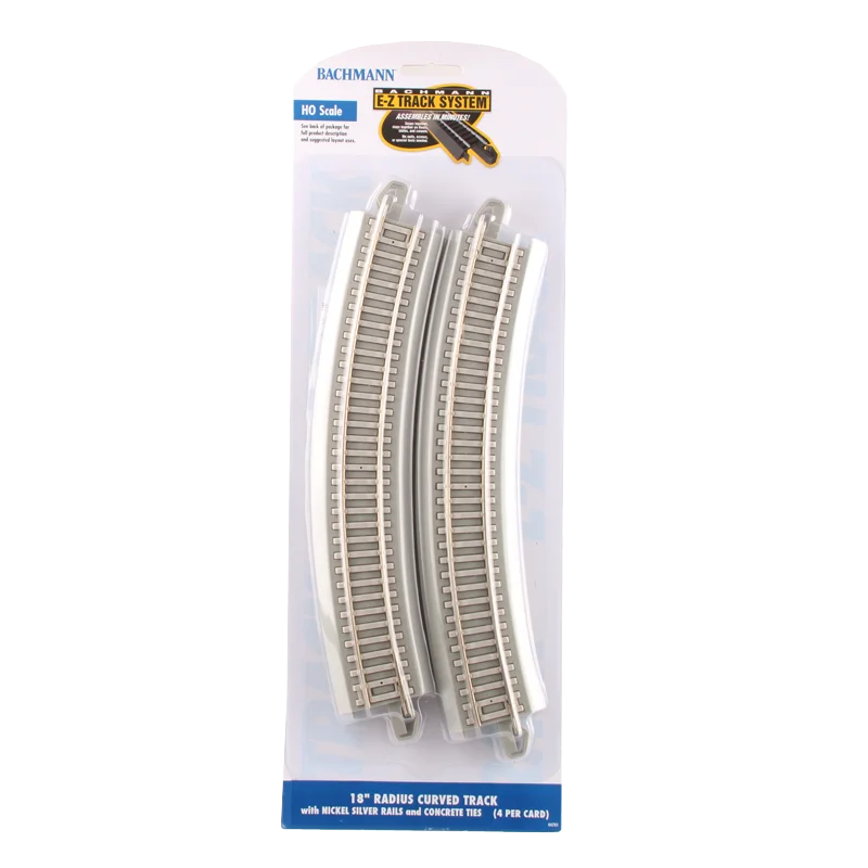 BACHMANN Track HO 1/87 New Version Simulation Cement Sleeper Nickel Alloy 18-inch Curved Track Train Model Track 4 Roots