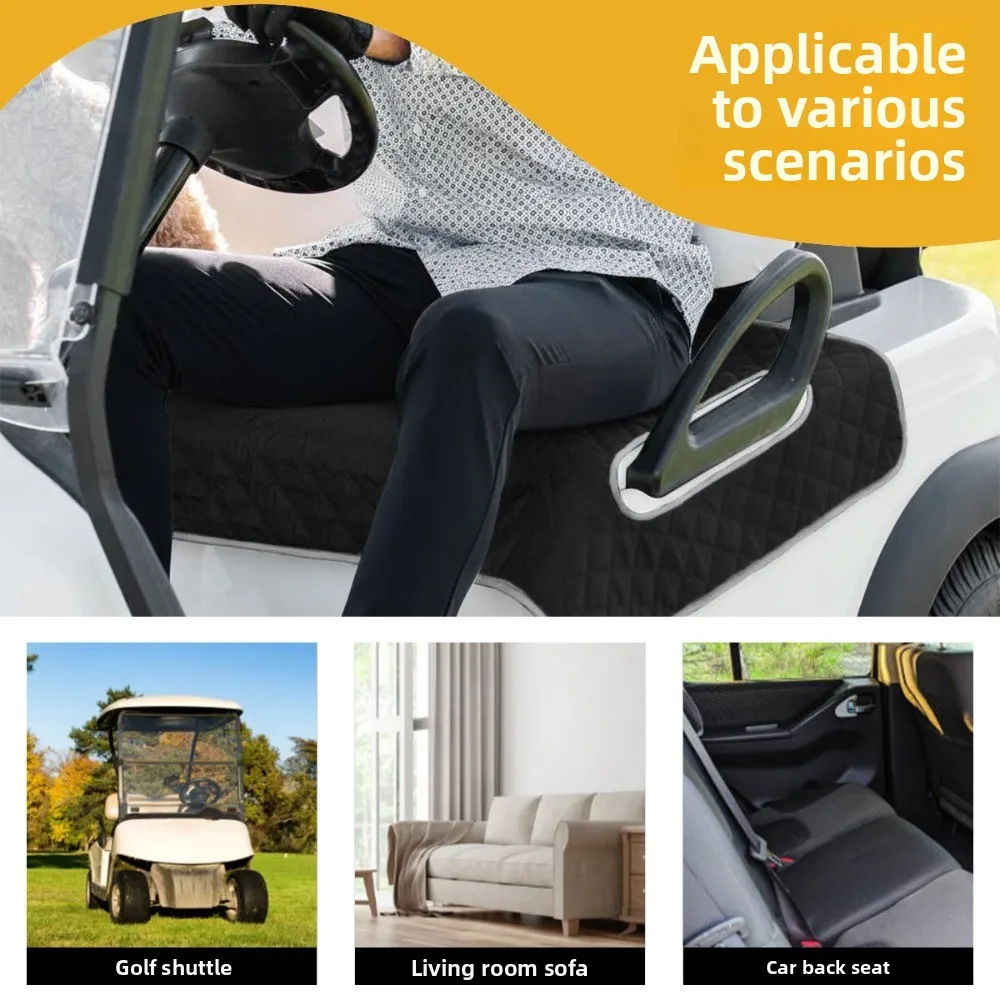 Soft Heated Golf Cart Seat Cover Waterproof Towel 4-Zone Heating Universal Golf Cart Seat Easy Installation