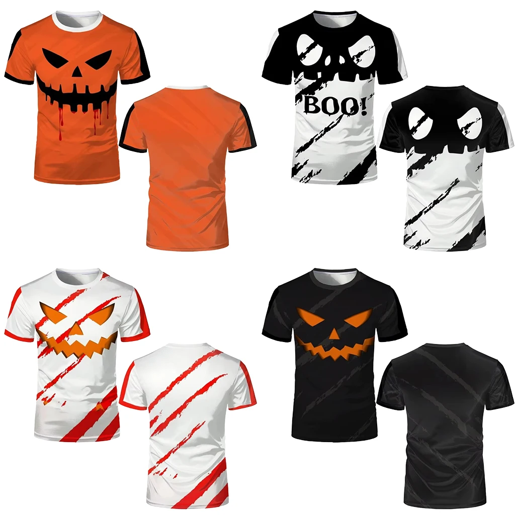 

Adult/Children Halloween Quick Drying Breathable Street Sports T-shirt Fashion Sports Running Fitness Leisure Round Neck T-shirt