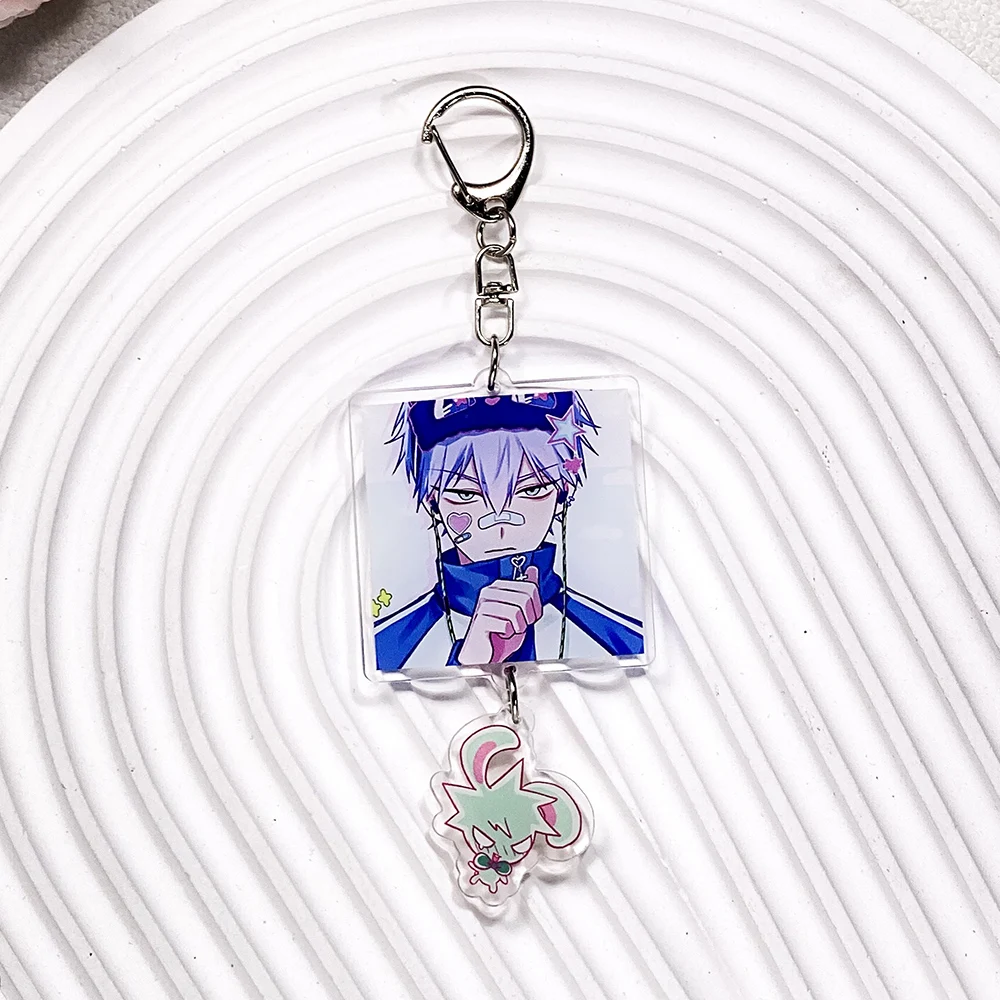 1/8Pcs Anime Alien Stage Acrylic Car Keychain Cute Bag Charms Accessories Backpack Funny Key Holder Keyring Fans Friends Gifts image 3