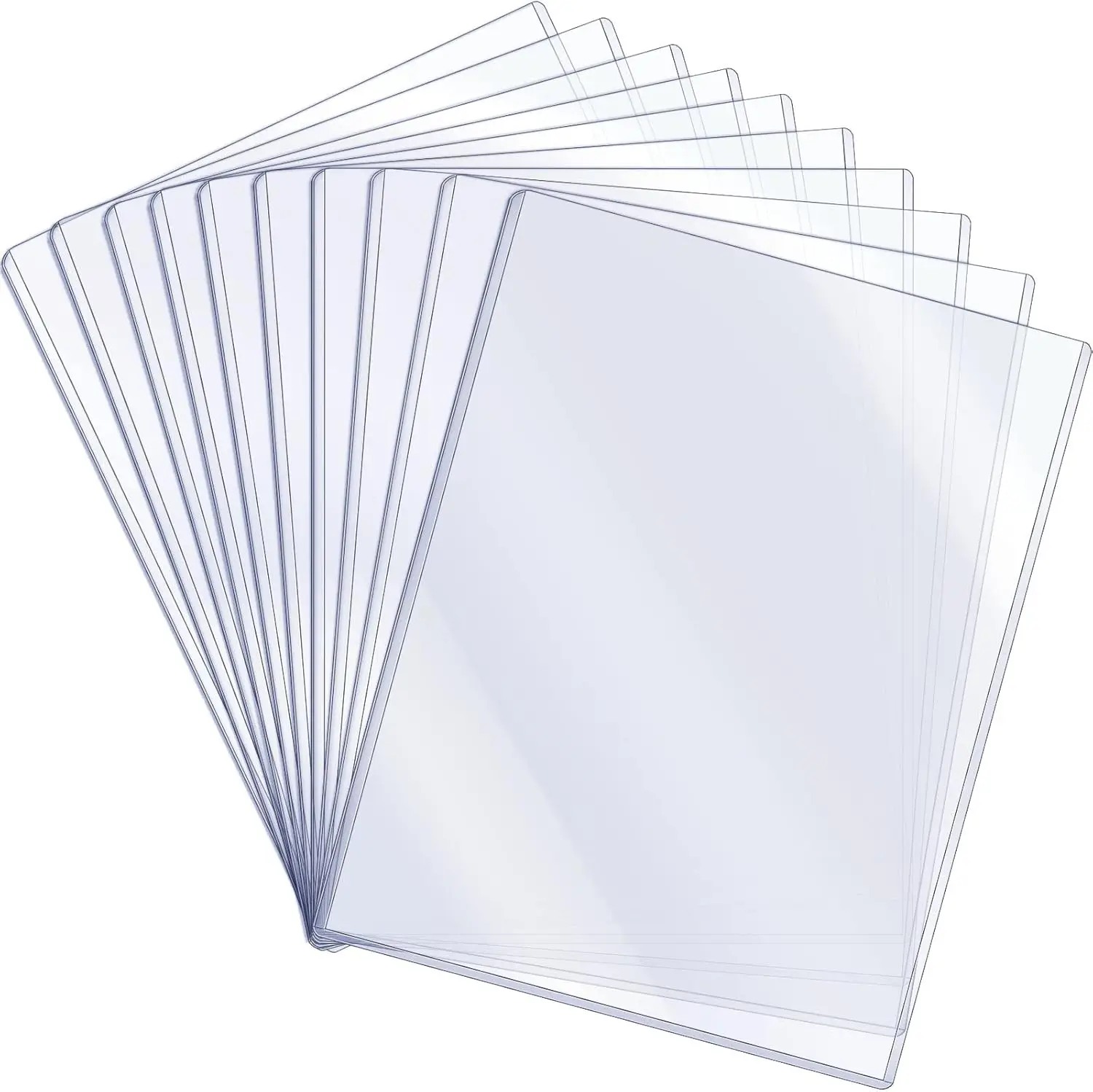 

10 Pack Rigid Clear Plastic Page Protectors 8.5x11 Inches for Documents Photos