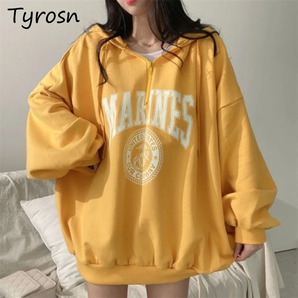 

Women Hoodies Schoolgirls All-match Zipper Outwear Slouchy Baggy Spring Korean Style Ins Female Advanced Comfortable Chic Tops