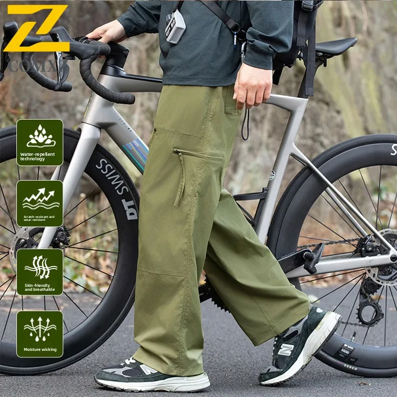 New Men's Cargo Pants Autumn Lightweight Mountain Camping Trousers Loose Active Mobility  Wrinkle Free Outdoor Essential Pants