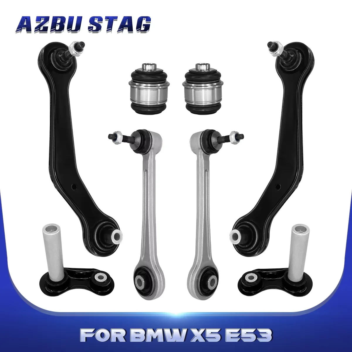

AzbuStag 8Pcs Rear Upper Frontward Rearward Control Arm Bushing Suspension Kit for BMW E53 X5 2000 2001 2002 2003 2004 - 2006