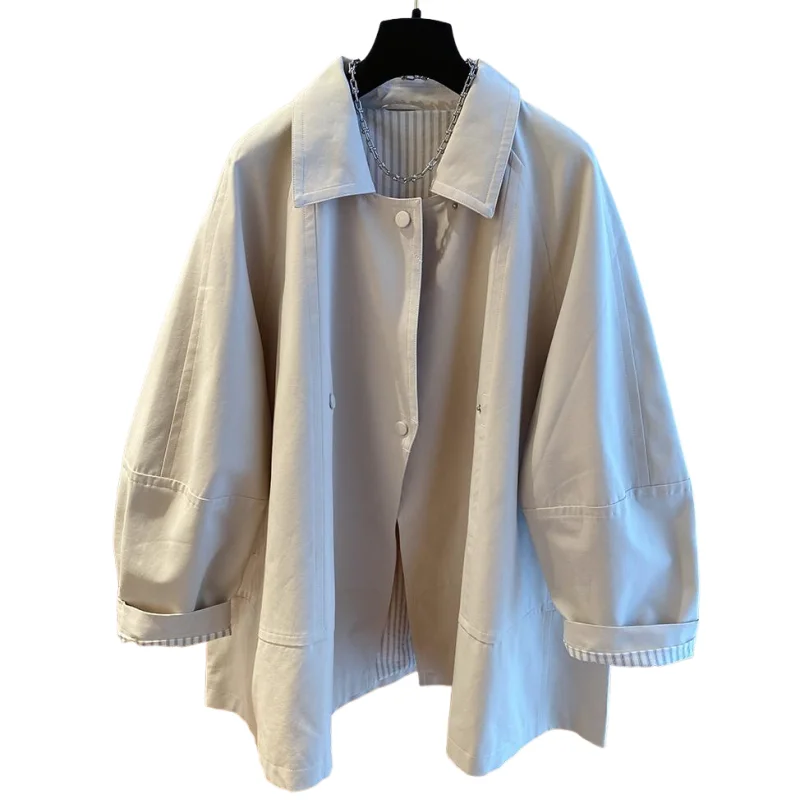 

Модный тренч SuperAen с отложным воротником для женщин, весна-осень 2026, в корейском стиле, свободный, элегантный, с длинными рукавами