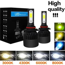 Night knight 2Pc Car Haedlight H4 H7 H1 LED H8 H11 9005 9006 HB3 HB4 Hi/Lo Beam Bulbs 4300K 3000K 6000K 8000K Ice Blue Fog Light