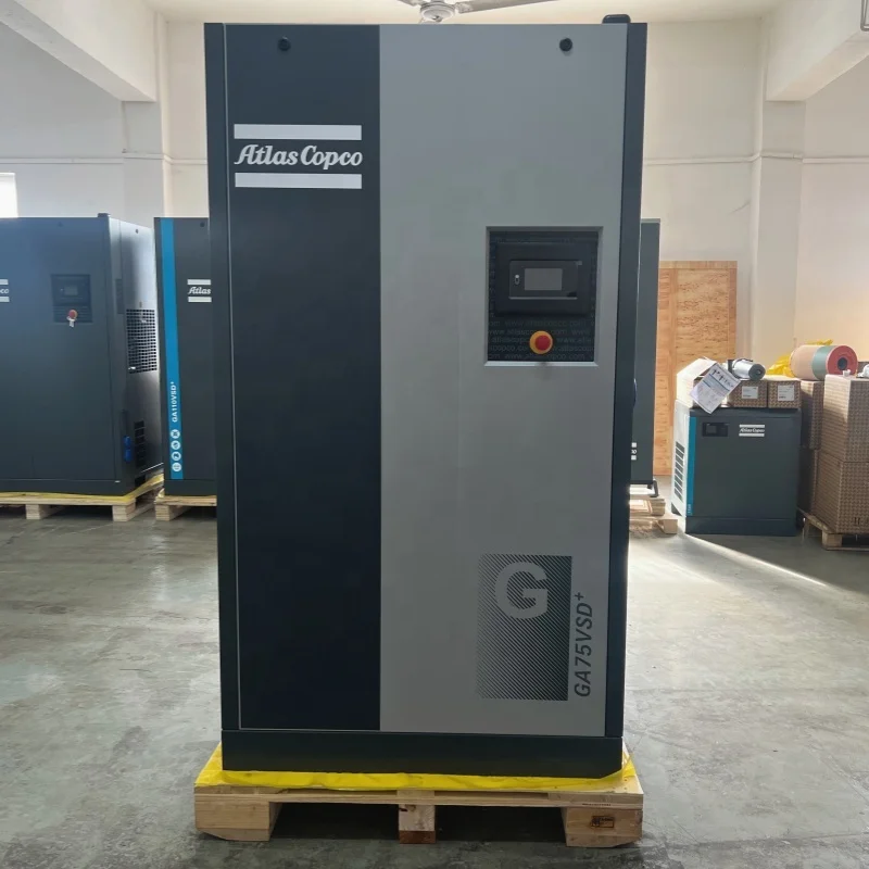 Compresor de Aire de Tornillo Industrial Atlas Copco Original GA75VSD+ GA75 GA75VSD+FF VSD+ Compresor de Aire Variable Atlas Copco