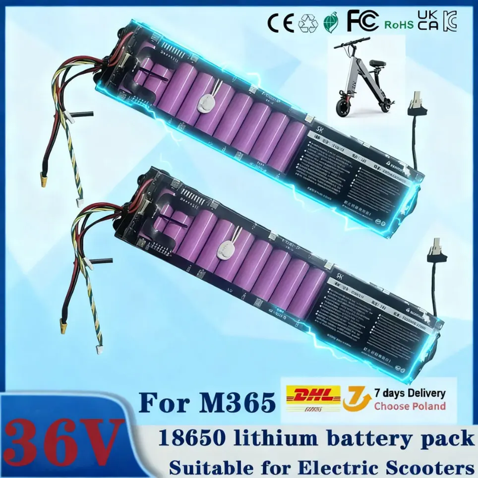 Nouvelle Batterie 36V 100Ah 2025 pour Xiaomi M365/Pro/1S – Pack Batterie Spécial 36V pour Trottinette, Autonomie 30km, avec BMS + Chargeur – Accessoires Trottinette
