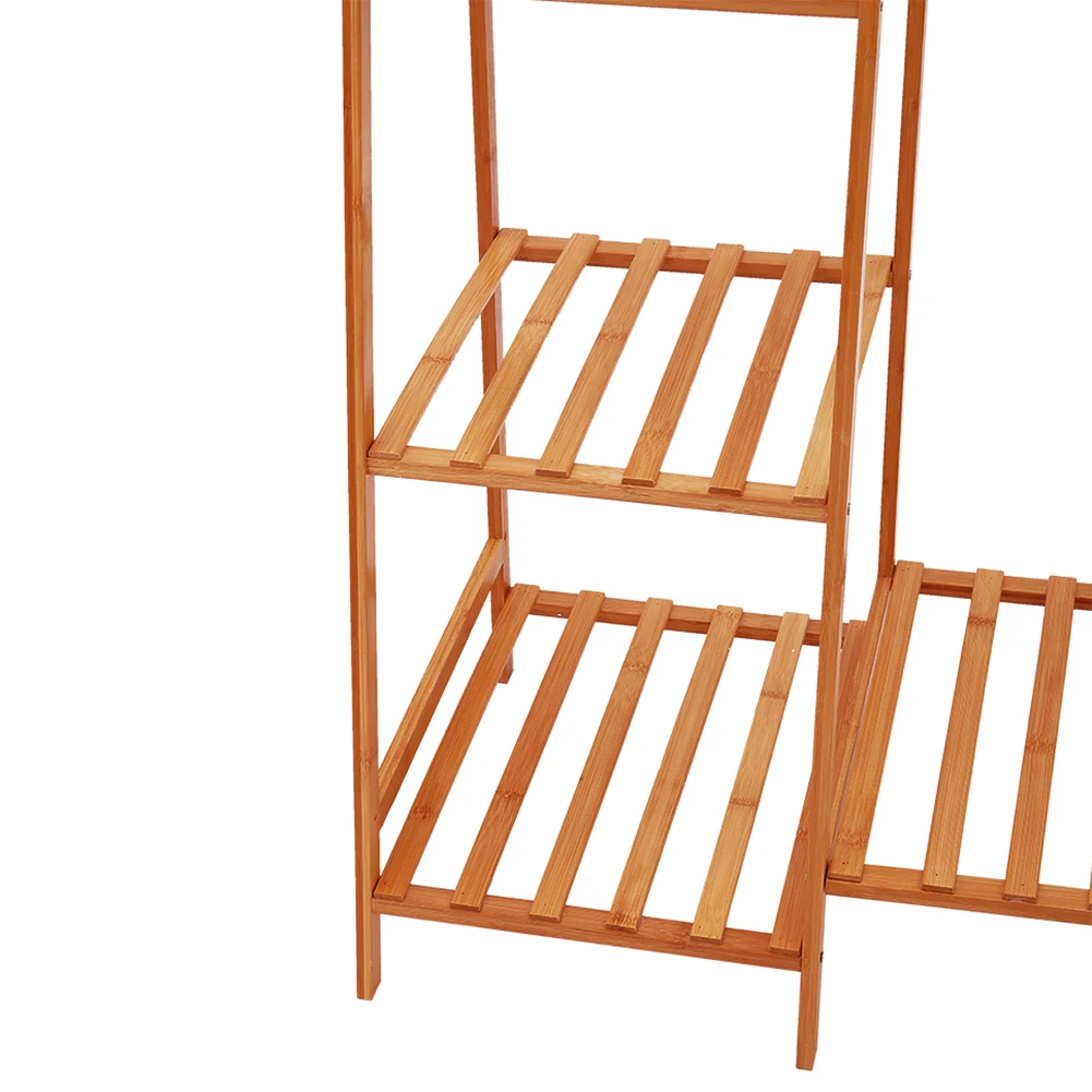 Voltsify Bamboo Bedroom Garment Clothes Rack Brown 110cm &130cm