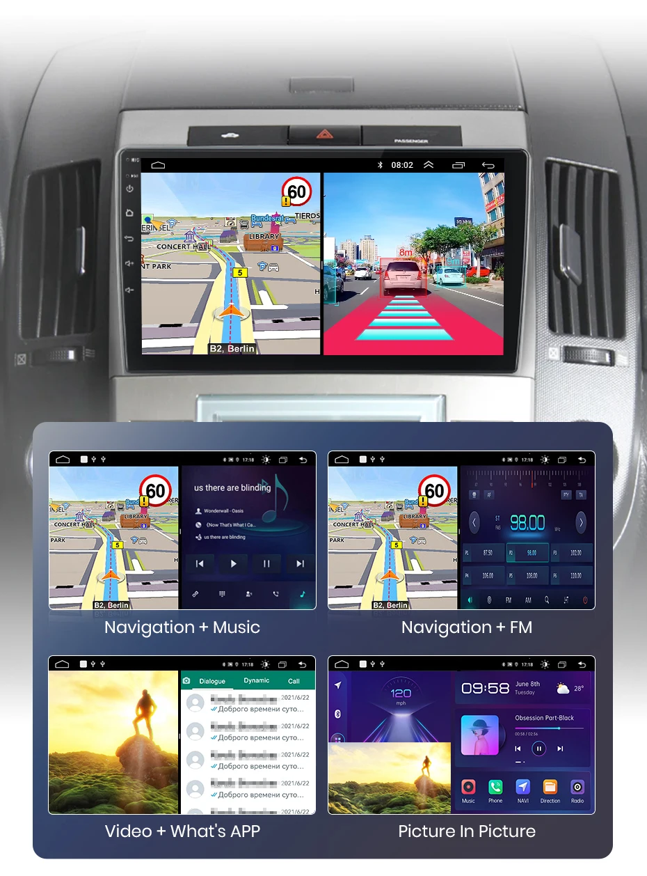 Junsun carplay android auto autoradio für toyota corolla verso 2008-2015 gps intelligente systeme tereo multimedia autoradio – Detail 21