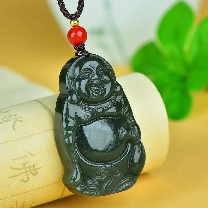 

Natural Maitreya Buddha Jade Buddha Male Women's Pendant Simple Versatile Necklace