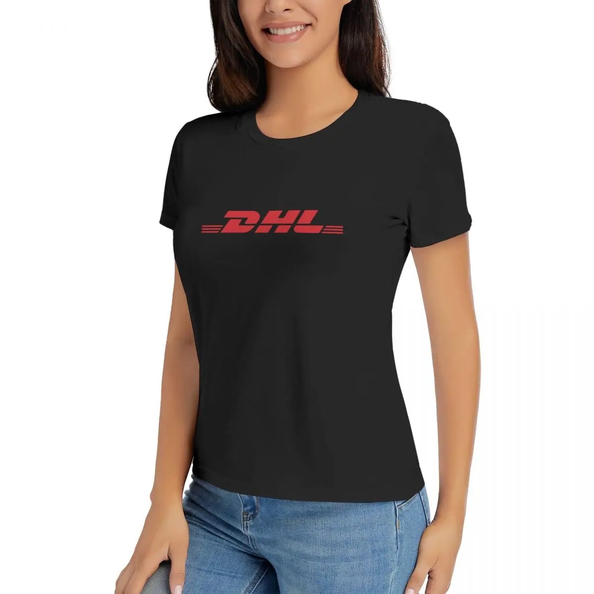 DHL Express T-shirt Female Women Girl Cotton Short Sleeve O-Neck Tee-Shirts Tops