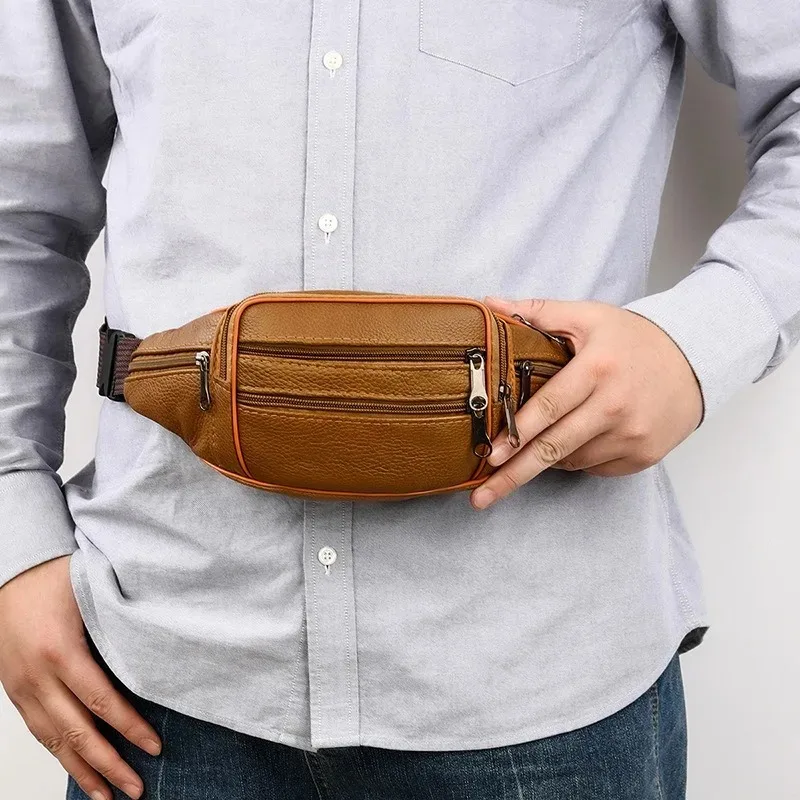 Umhängetasche Luxuriöses Design Langlebige Taschen Brusttasche Business Herren-Handtasche Schultertasche Herren Echtleder Brusttaschen – Detail 12