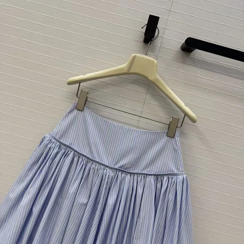 Women's Fitted Versatile Pleated Skirt, High-Waisted Striped Skirt, High-Quality Mini Skirt, 2026, New Arrival, Y2K, Top Set