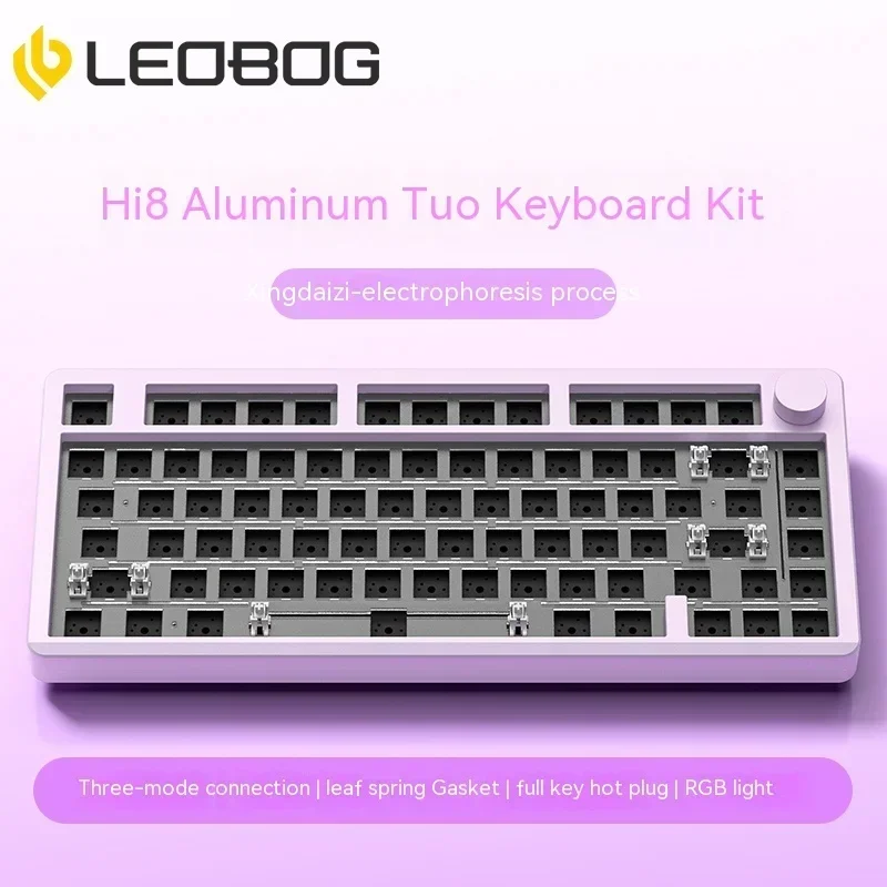 LEOBOG Hi8 Mechanical Keyboard Three Mode Wireless Hot Swap Aluminum Alloy Multifunctional Knob 8000mAh Gaming Keyboard Pc Gamer