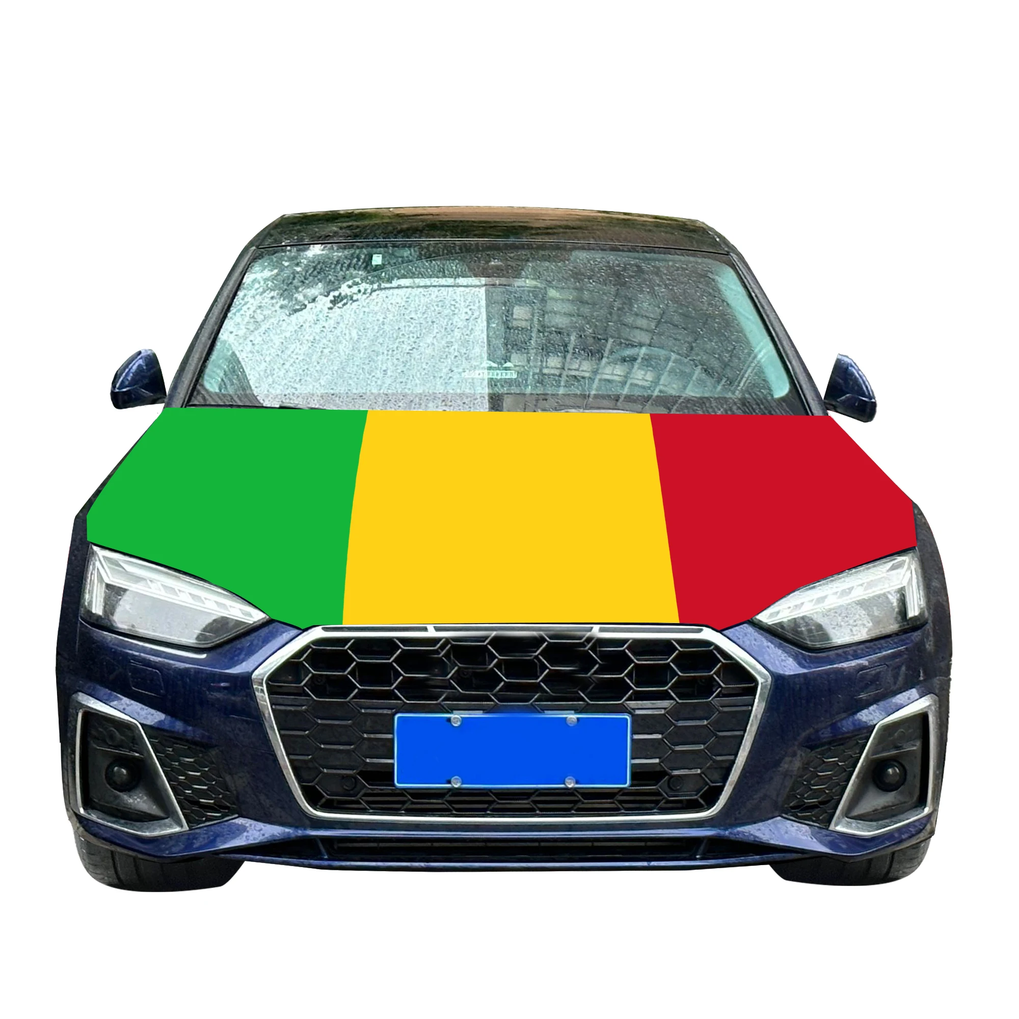 Mali Car Hood Cover Flag  Universal Size Elastic Polyester 120x150cm for Car Decor