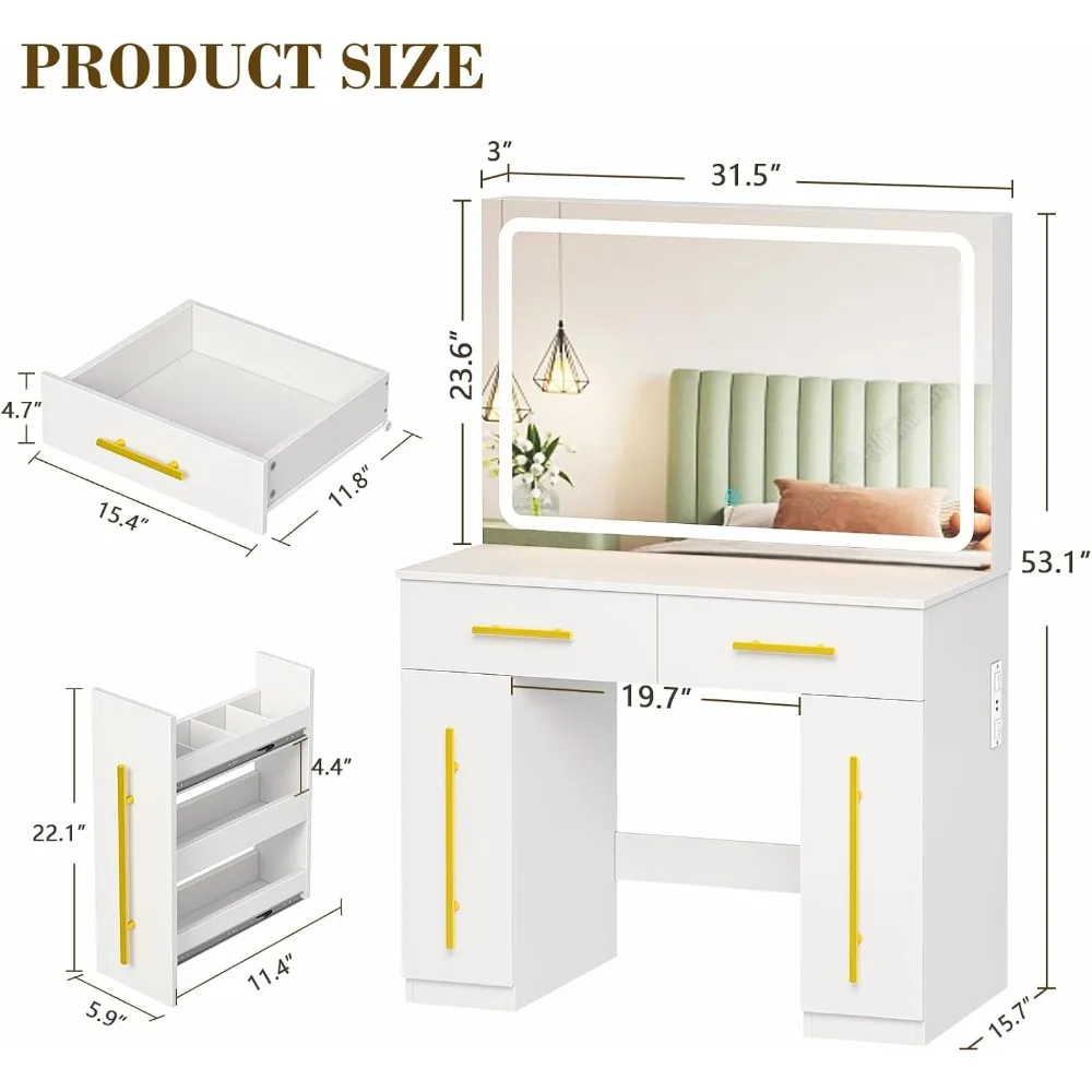 Commode à 3 tiroirs, commodes modernes à motifs de fleurs en bois avec large espace de rangement, commode de chevet, table de chevet