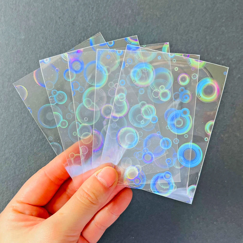 100PCS Bubble Kpop Photocard Holder Trading Cards Laser Flashing Card Shield Cover Top Loading Sleeves For YGO/MTG Board Game