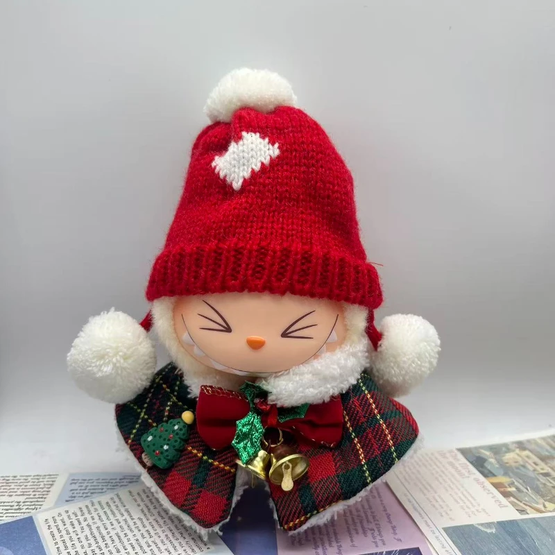 

For Labubu Clothes: Christmas Deer Set (Red Festive Outfit) for V1/V2/V3/V4 - Labubu Pin For Love Outfit