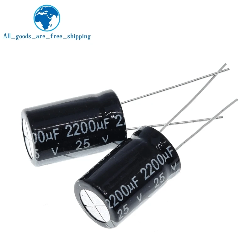 TZT 10 pcs Aluminum electrolytic capacitor 2200 uF 25 V 10 * 20 mm frekuensi tinggi Radial Electrolytic kapasitor