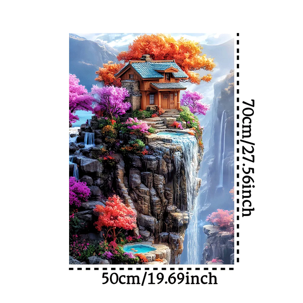 ファンタジー風、風景要素のペーパーパズル 1000ピース 大型パズル おもちゃ 大人向けゲーム ギフト 家族向けインタラクティブゲーム パズル DIY H