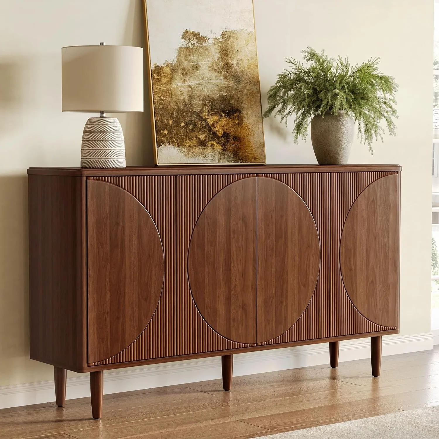 59-Inch Buffet Cabinet Sideboard with Storage, Modern Sideboard Buffet Table