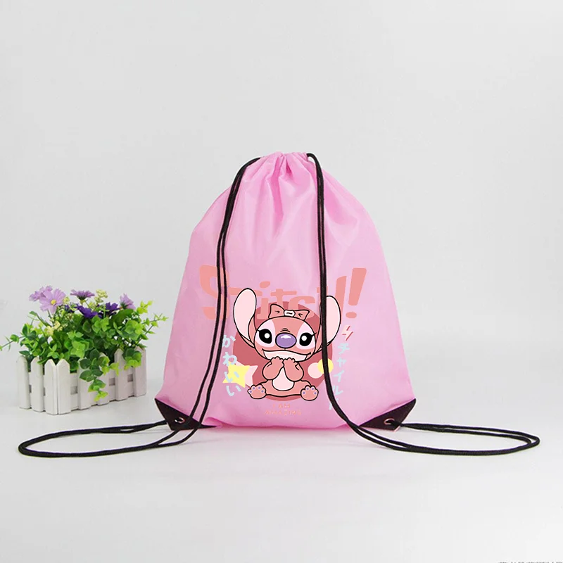 Lilo & Stitch Bags Disney tasche con coulisse stampa di personaggi borsa Tote con coulisse di grande capacità zaino per la spesa a tenuta stagna