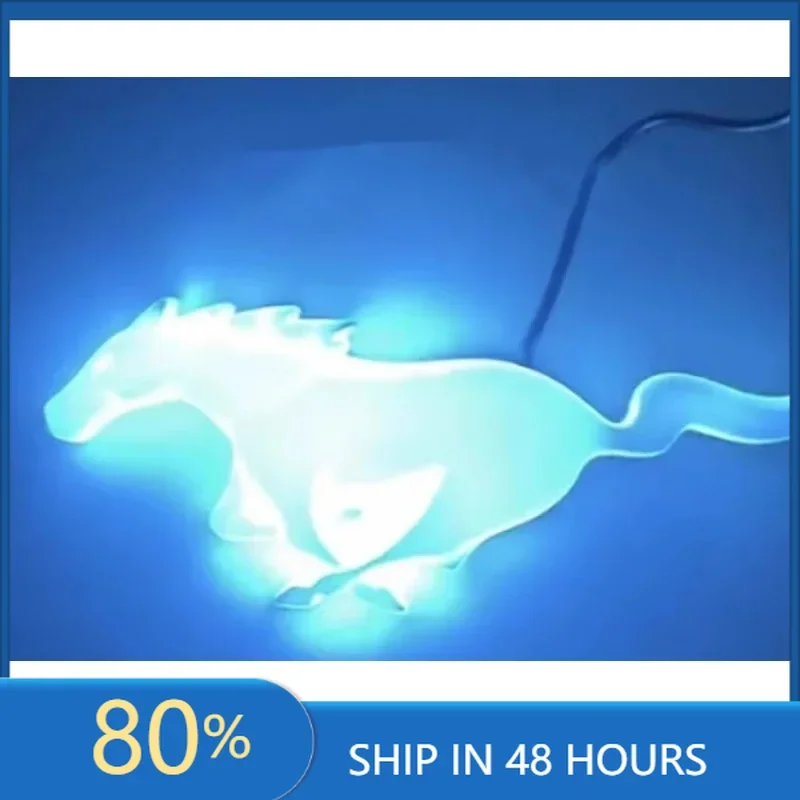 

2025 Hot 4D Dynamic Streamer Car Led Logo Light for Mustang Fiesta GT350 Gt500 F150 Cobra Focus Auto Badge Sticker Accessories