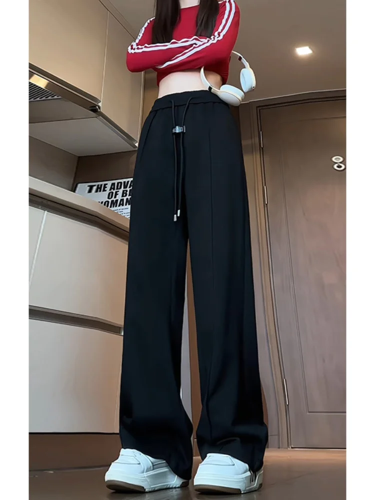 

Мужские повседневные спортивные брюки Bla, прямые, в американском стиле, из плотного материала, для весны и осени, с высокой талией