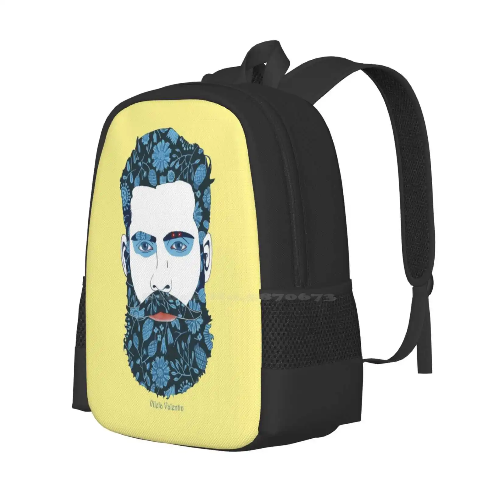 Beard Power School Bags Travel Laptop Backpack Beard Queer Gay Art Men Christmas Thanksgiven Day