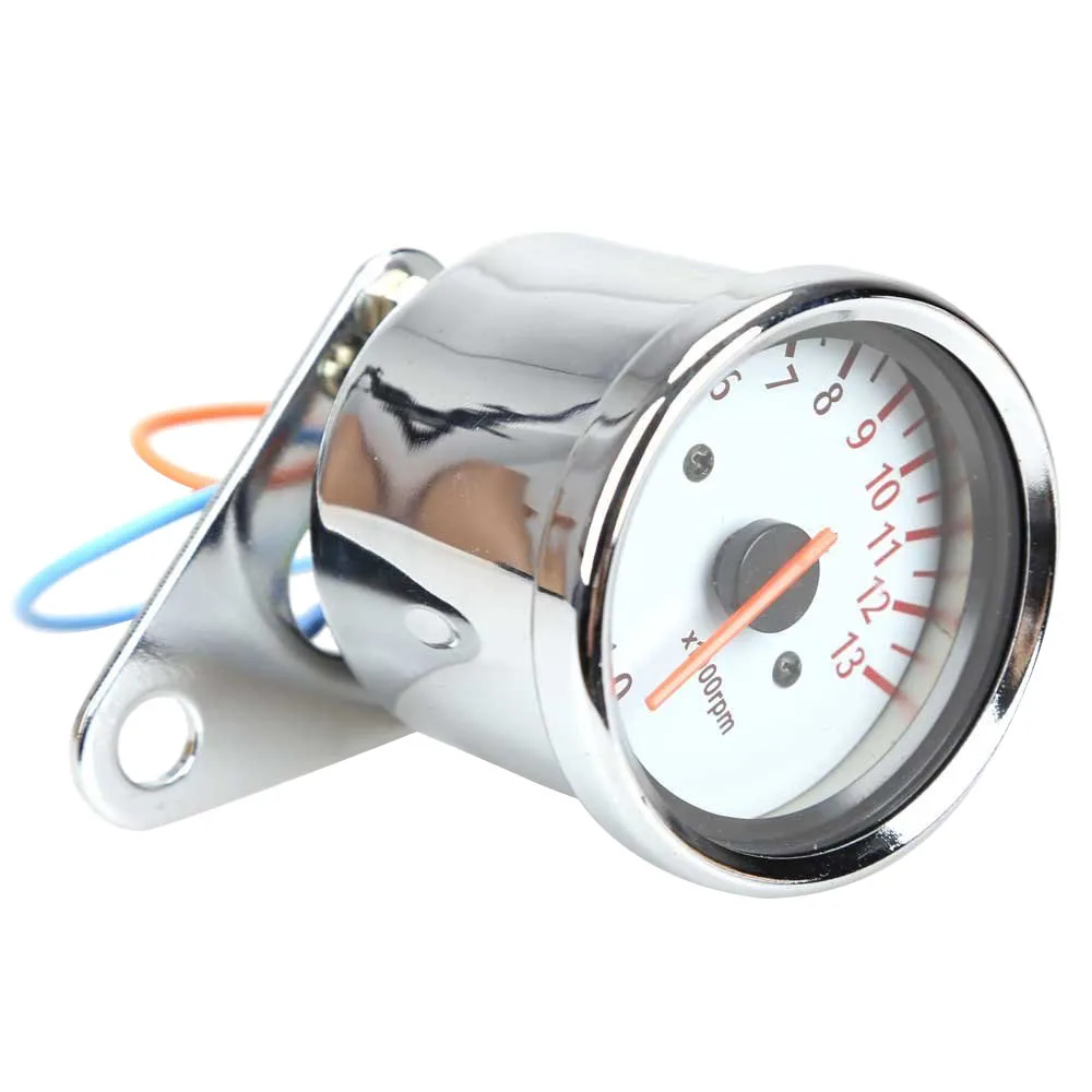 Universal Motorcycle Scooter 13000RPM Analog Tachometer Gauge Night Light