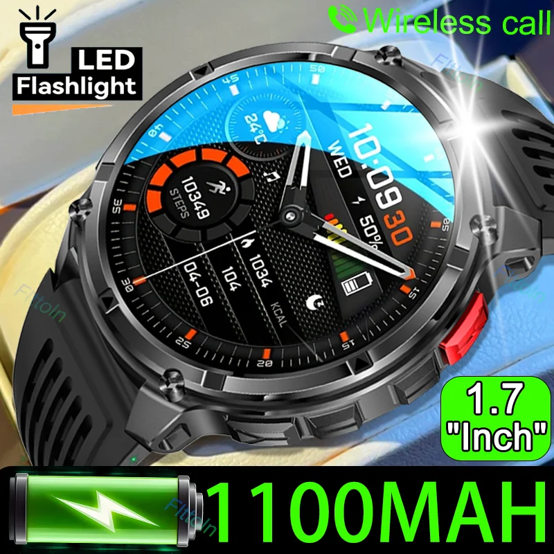 

New Model Is Suitable For Huawei's 1100 Mah AMOLED Screen Men's Sports LED Flashlight, 3ATM Waterproof BT Call Smartwatch Man