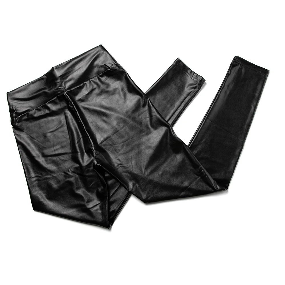 PU Leather Leggings Fitness Women Thin Yoga Pants High Waist Sexy Curvy Elastic Leggins Ladies Fashion Stretch Trousers 2022