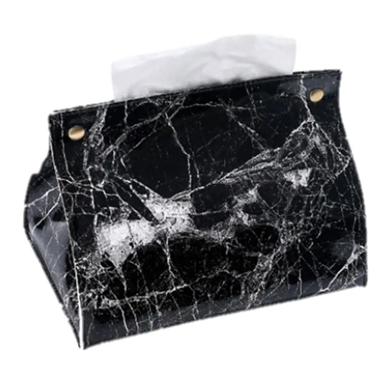 GTBL PVC Leather Marble Pattern Tissue Case Box, Container, Napkin Holder, Paper Bag, Cosmetic Box, Pouch Organizer, C Durable