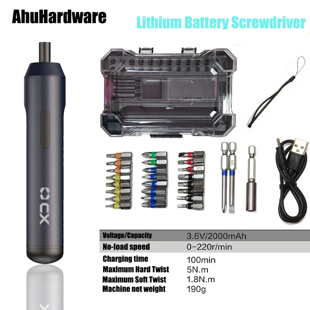 

Беспроводная электрическая отвертка, перезаряжаемая литиевая батарея 2000 мАч, мини-дрель 3,6 В, набор электроинструментов, бытовой ремонт, ремонт