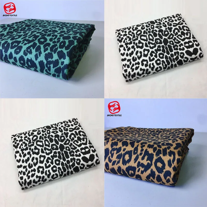 Leopard Print Denim Fabric For Clothes Coat Dress Jacket Bag Hip Skirt Fabric Per Meter DIY Shoes Handicraft Needlework Material