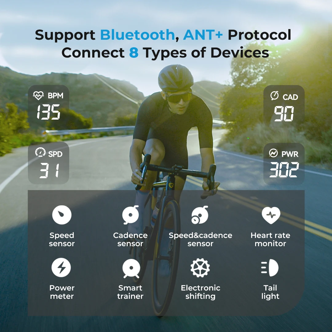 Geoid CC600 Bike Computer Color Screen Smart Navigation GPS Wireless Bicycle Speedometer WIFI ANT+ Multilingual Cycling Odometer