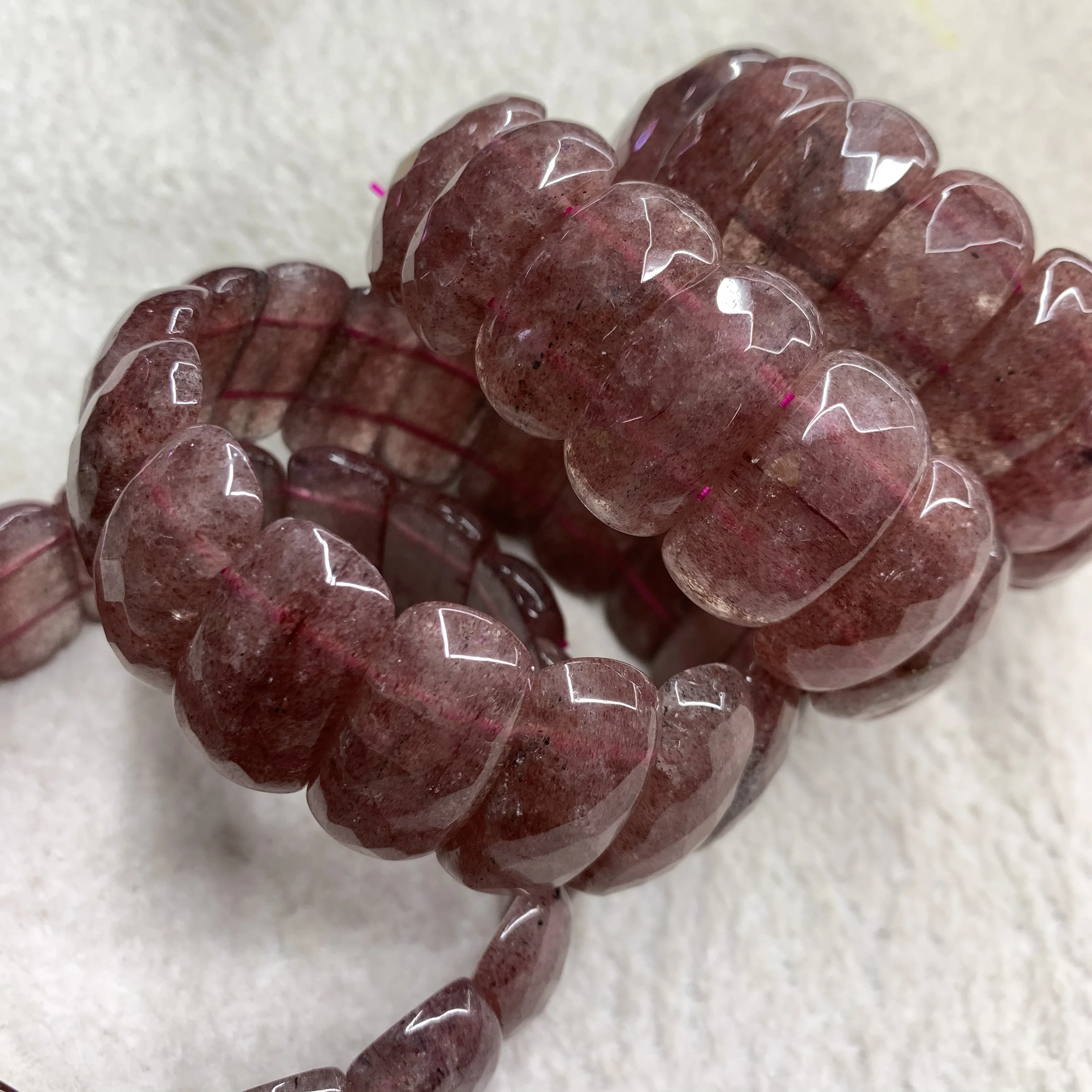 2025 جديد الفراولة الحمراء حجر الكوارتز الخرز سوار سوار الأحجار الكريمة الطبيعية للمرأة للهدايا بالجملة! #3