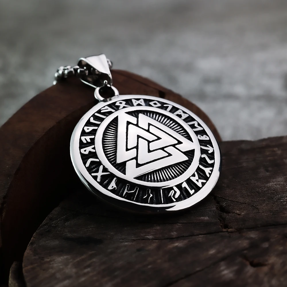 Norwegian Nordic Viking Personalized Rune Fashion Triangle Men's Pendant Stainless Steel Jewelry