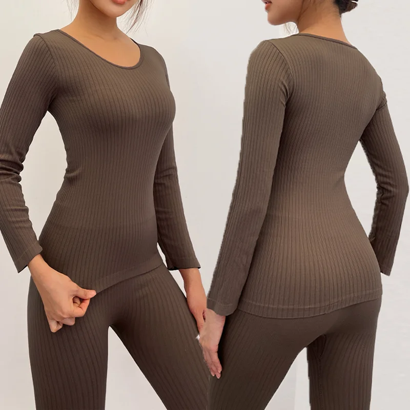 Warm Women's Thermal Underwear Sexy Ladies Intimates Long Johns Women Shaped Sets Female Middle Collar Thermal Shaping Clothes