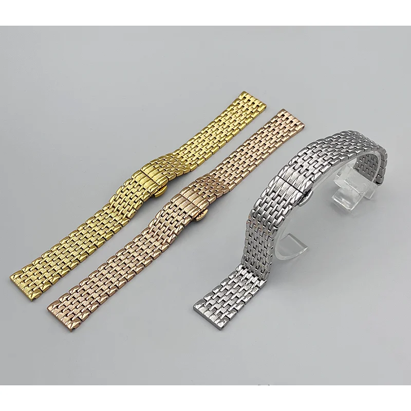 Luxus Edelstahl Slim Uhrenarmband Zubehör 12/13/14/16/18/19/20/21/22/24mm Gold Silber Wasserdicht Schmetterling Schnalle – Detail 10